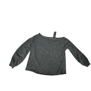 Gray Boat Neck Cozy Soft Long Sleeve Top Balloon Sleeve Size M La Miel Casual